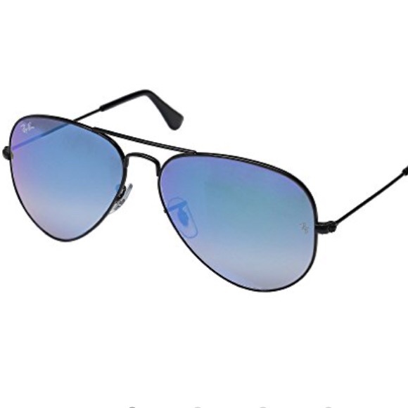 ray ban black frame blue lens